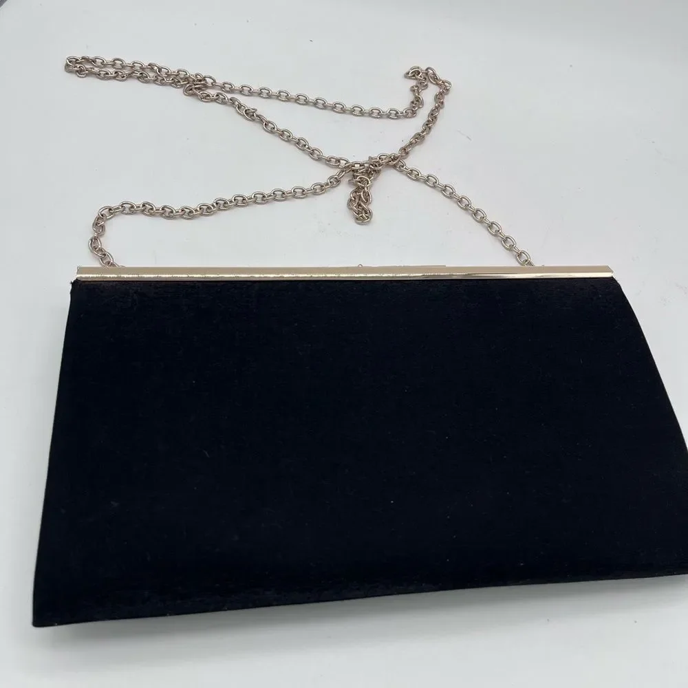 Black Clutch Nordstrom with Gold Chain